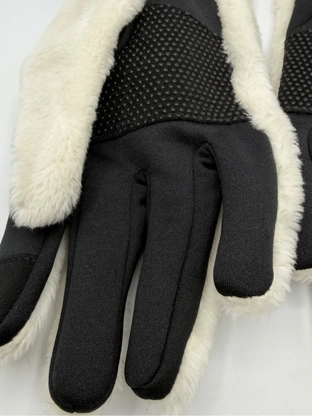 The North Face Osito Etip Gloves Womens M White Black Fleece Touchscreen